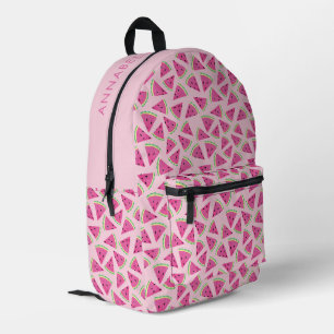 Pink Tropical Watermelon Pattern Printed Backpack