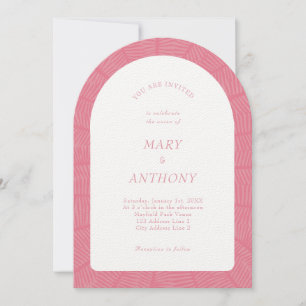 Pink Tropical Wedding Invitation