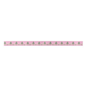 Pink Truck Christmas Ribbon Satin Ribbon