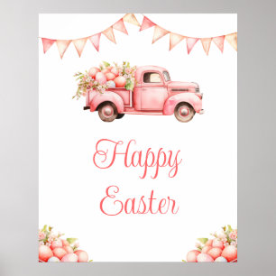 Pink Truck Easter Egg Hunt Poster