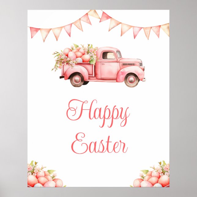 Pink Truck Easter Egg Hunt Poster (Front)