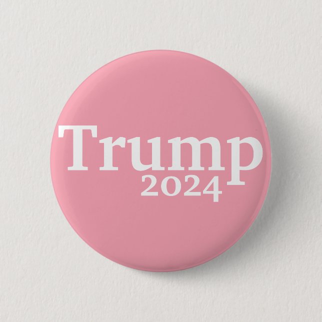 Pink Trump 2024 Campaign 6 Cm Round Badge (Front)