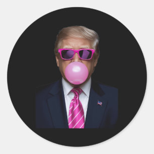 Pink Trump Bubble Gum 2024 Vote President Funny Cu Classic Round Sticker