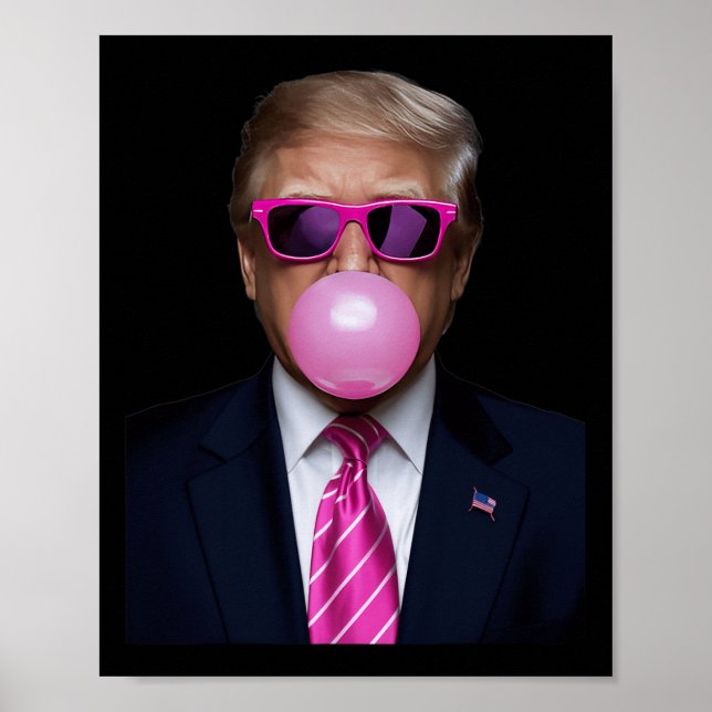 Pink Trump Bubble Gum 2024 Vote President Funny Cu Poster (Front)