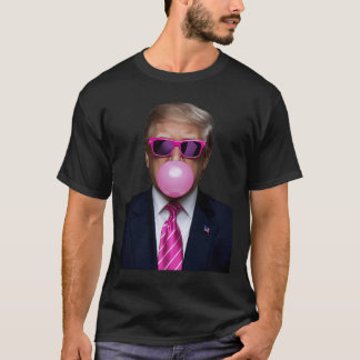 Pink Trump Bubble Gum 2024 Vote President Funny Cu T-Shirt