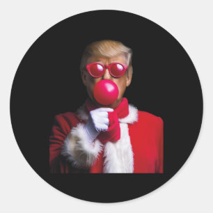Pink Trump Bubble Gum Shirt 2024 Christmas Preside Classic Round Sticker