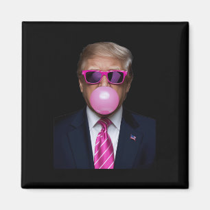 Pink Trump Bubble Gum Shirt 2024 Vote President Fu Magnet
