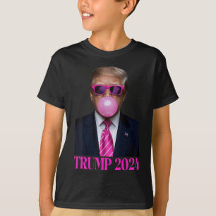 Pink Trumpbubble Gum 2024 Vote President Funny Cut T-Shirt