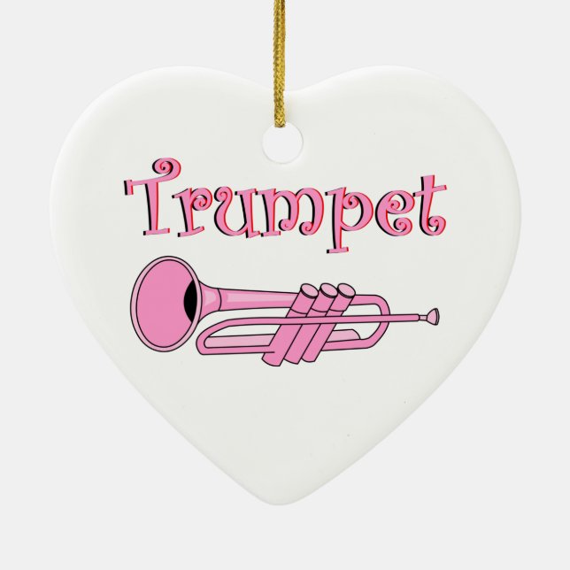 Pink Trumpet Ceramic Ornament (Back)