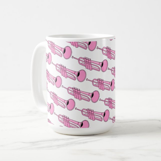 Pink Trumpet Mug (Front Left)