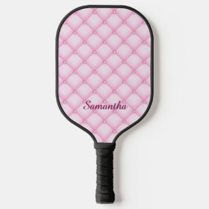 Pink tufted glam aesthetic pickleball paddle
