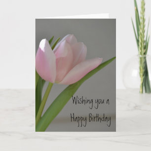 Pink Tulip Birthday Card