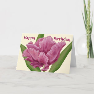 Pink Tulip birthday card