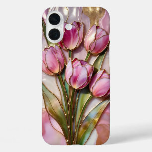 Pink Tulip Bouquet Phone Case Floral Gift