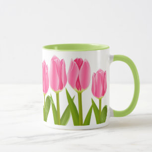 Pink tulip coffee mug
