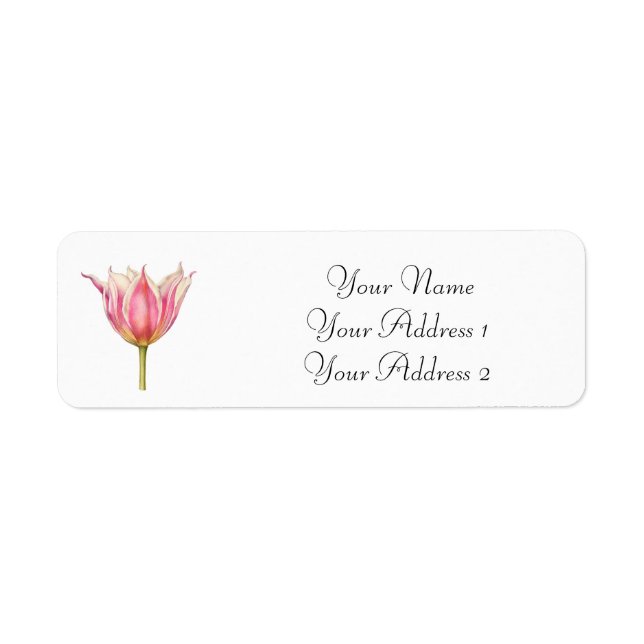 Pink Tulip Custom Address Labels (Front)