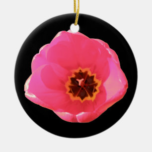 Pink Tulip Custom Birthday Ceramic Tree Decoration