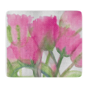 Pink Tulip Cutting Board