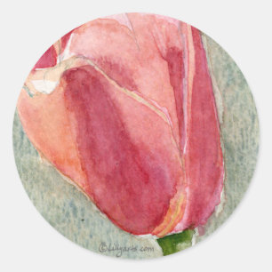 Pink Tulip Envelope Seals - Wedding Stickers
