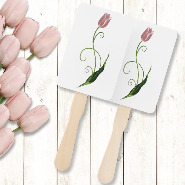 Pink Tulip Floral Hand Fan (Creator Uploaded)
