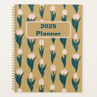 Pink Tulip Floral Pattern 2025 Planner