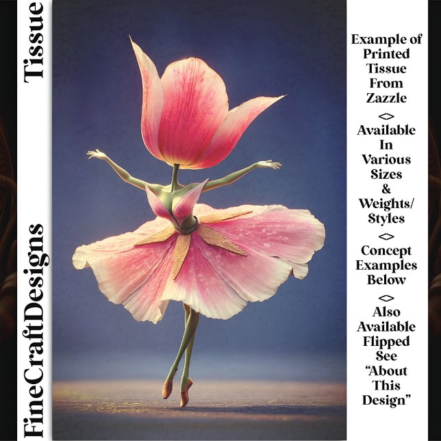 Pink Tulip Flower Fairy Ballerina DJ7LF Decoupage Tissue Paper (Creator Uploaded)