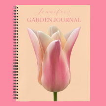 Pink Tulip Flower Garden Journal Planner Book
