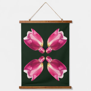 Pink Tulip Flower In Sunlight Abstract Hanging Tapestry