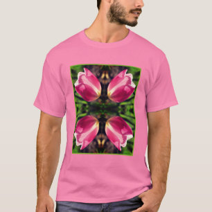 Pink Tulip Flower In Sunlight Abstract T-Shirt