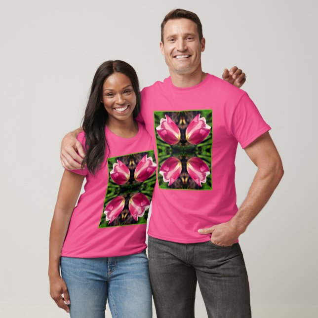 Pink Tulip Flower In Sunlight Abstract T-Shirt (Unisex)