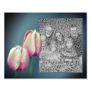 Pink Tulip Flowers Frame Create Your Own 8x10 Photo Print