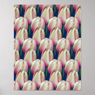 Pink Tulip Flowers Pattern Poster