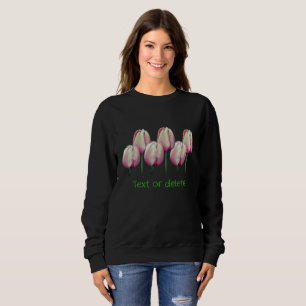 Pink Tulip Flowers Personalised Sweatshirt