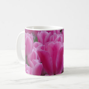 Pink Tulip Flowers White Coffee Mug