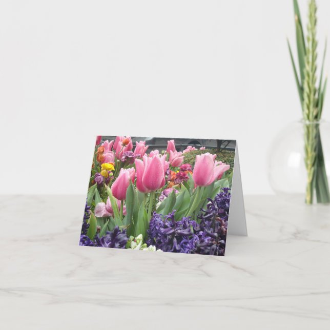 Pink Tulip Forest Note Cards (Front)