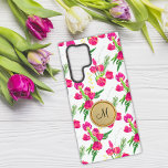 Pink Tulip Garden Monogrammed Samsung Galaxy Case<br><div class="desc">This phone case is a perfect blend of elegance and protection. The case features a beautiful pattern of pink tulips that will add a touch of feminine charm to your phone. The case is made of high-quality materials that provide excellent protection against scratches, dents, and other types of damage. The...</div>