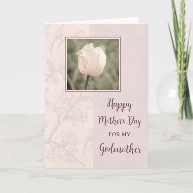Pink Tulip Godmother Happy Mother's Day Card (Front)