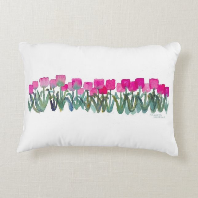 Pink Tulip Grove Decorative Cushion (Back)