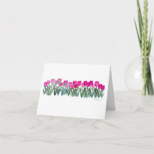 Pink Tulip Grove Note Card