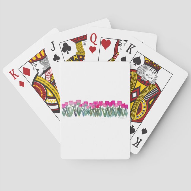 Pink Tulip Grove Playing Cards (Back)