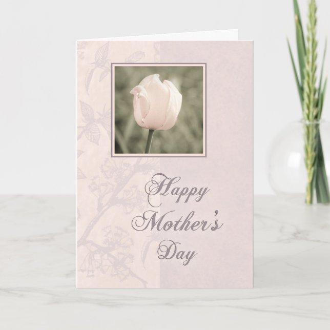 Pink Tulip Happy Mother's Day Card (Front)