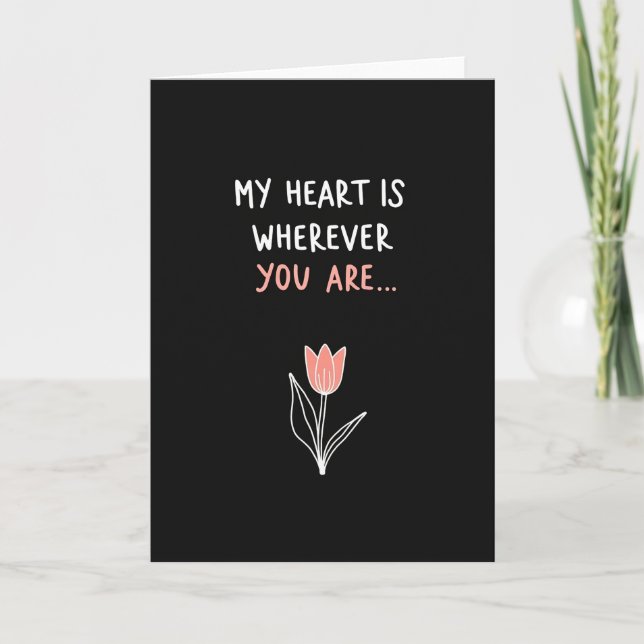 Pink Tulip Heart Pattern Card (Front)
