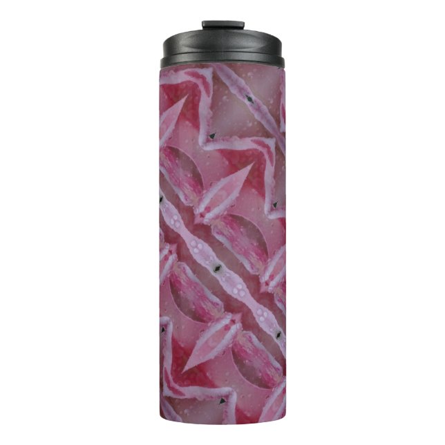 Pink Tulip Ikat As Well Thermal Tumbler (Front)