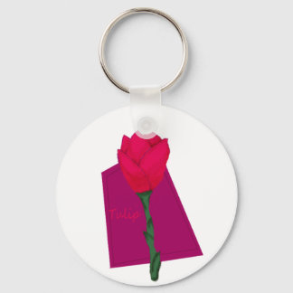 Pink Tulip Key Ring