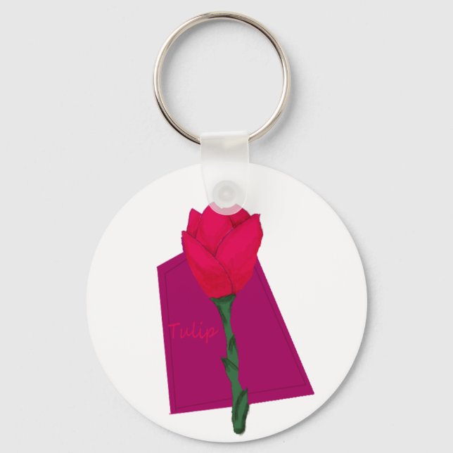 Pink Tulip Key Ring (Front)