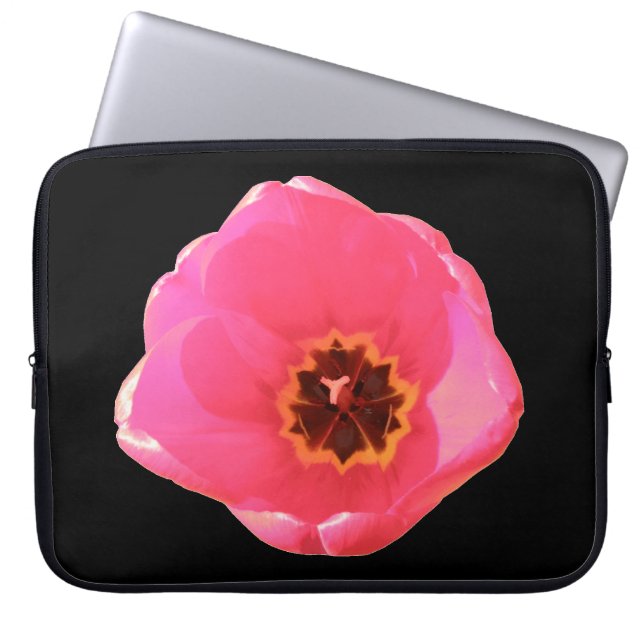 Pink Tulip Laptop Bag (Front)
