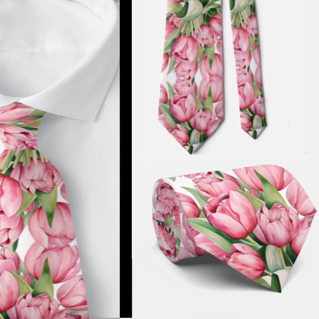 Pink Tulip Neck Tie (Creator Uploaded)