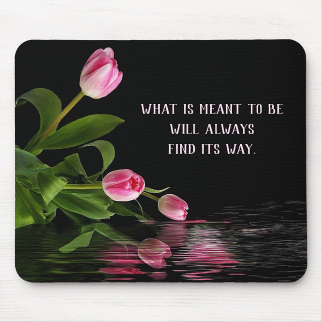 Pink Tulip reflection in water Mouse Mat (Front)