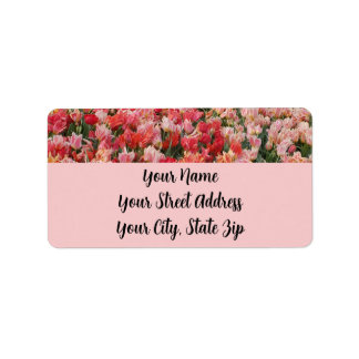 Pink Tulip Return Address Label