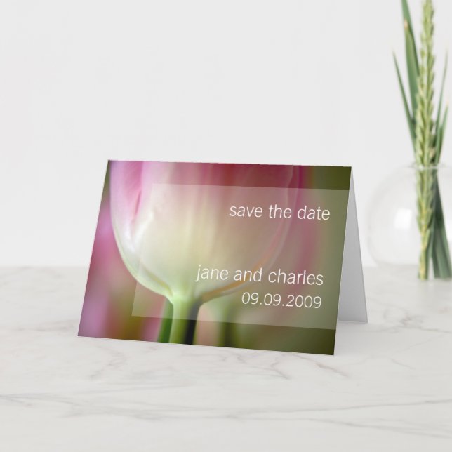 Pink Tulip • Save the Date Card (Front)
